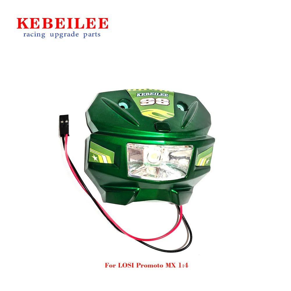 KEBEILEE Redesign Headlights with Switch For LOSI Promoto-MX -SM Motorcycle 1:4