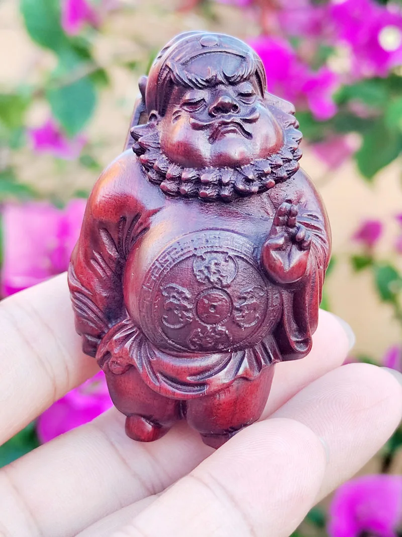 YZ278 - 7 cm Tall Red Sandalwood Carved Figurine - Zhong Kui