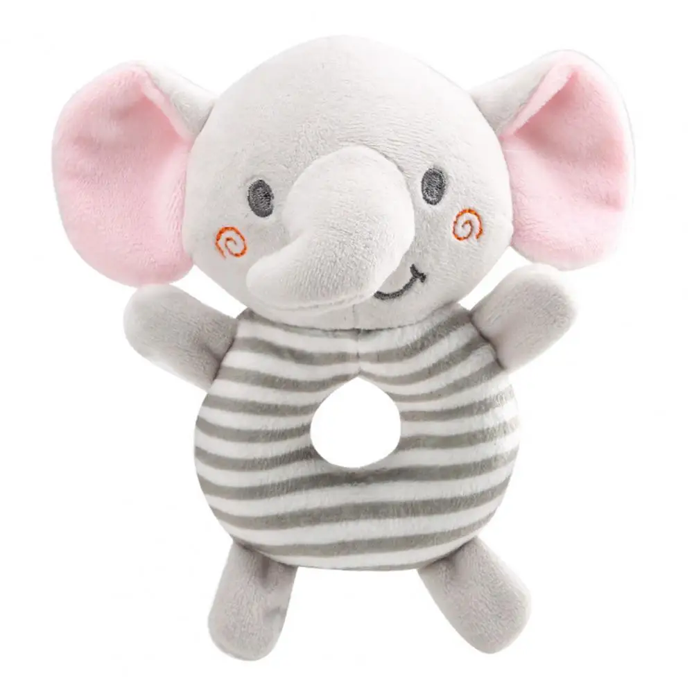 Hochet en peluche animal de dessin animé mignon pour bébé, jouet apaisant pour nouveau-né, cloche à main douce, cadeau de douche