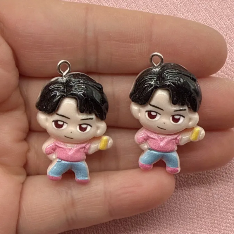 10pcs resin cartoon pendant, DIY jewelry making earrings, keychain accessories view 5