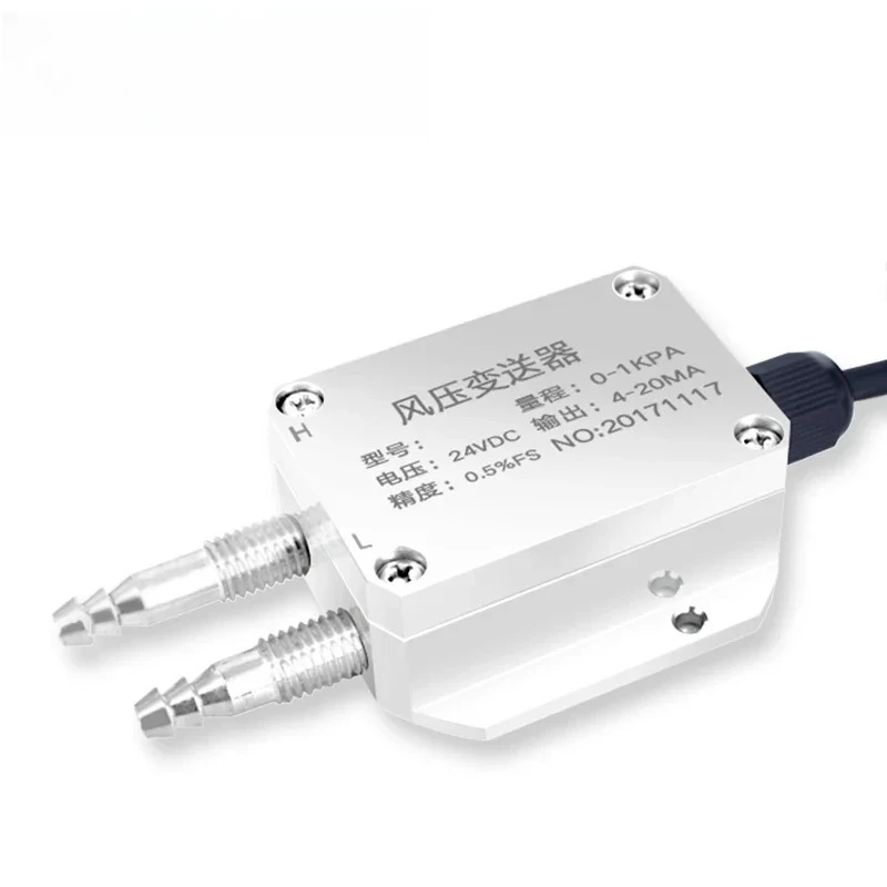 Wind Druktransmitter Drukverschil Sensor Drukverschil Rs485 Negatieve Druk 4-20mA Fan Druk 0-5V10  1pcs