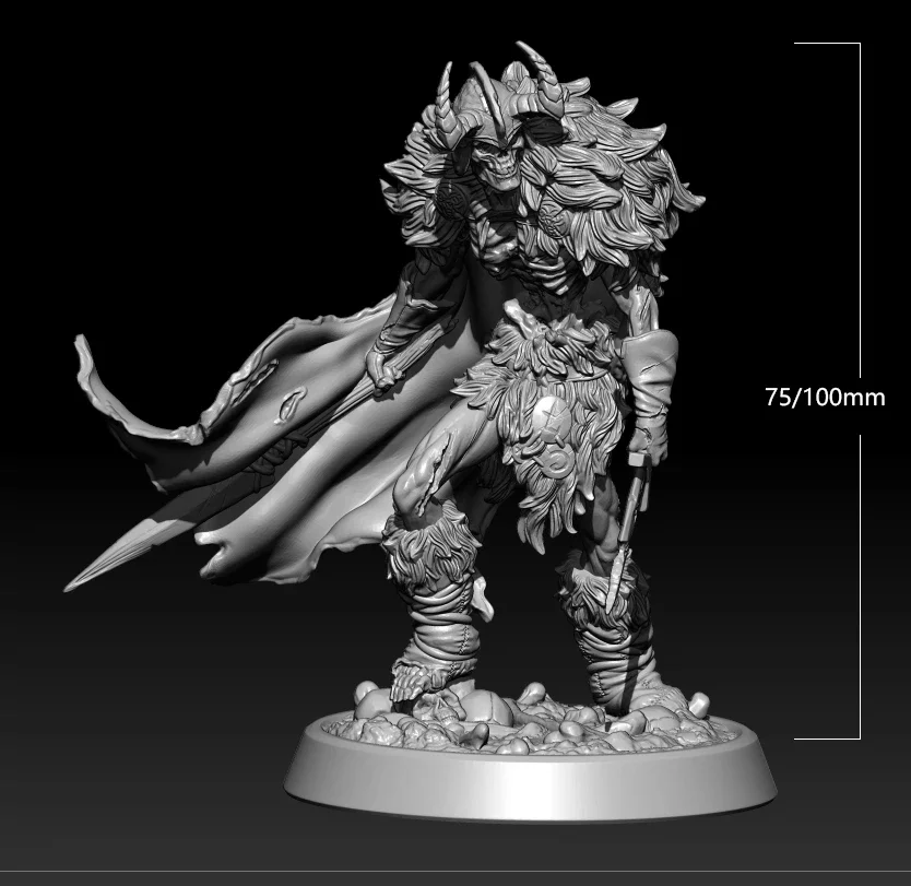 1/24 75mm 1/18 100mm Resin Model Kits Skeleton Vampire Warrior Figure Sculpture Unpainted No Color RW-398