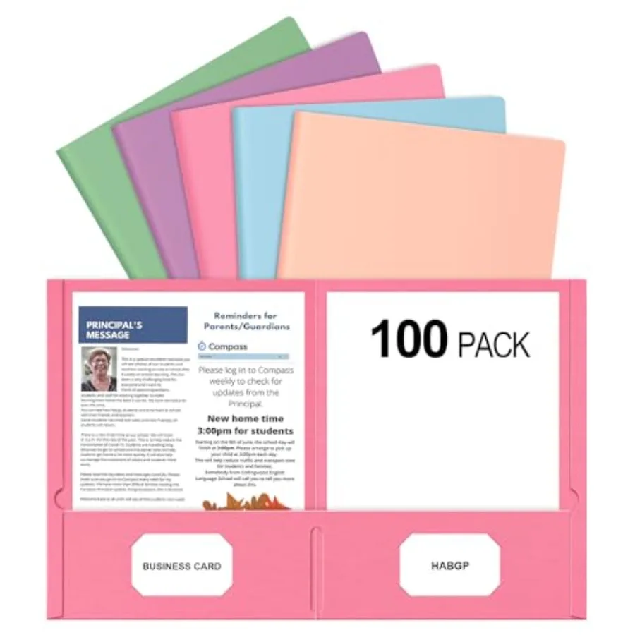 

Two Pocket Folders 2 Pocket Folders Fit Letter Size Paper Pastel Paper File Folders with Pockets for School Office Home Busines