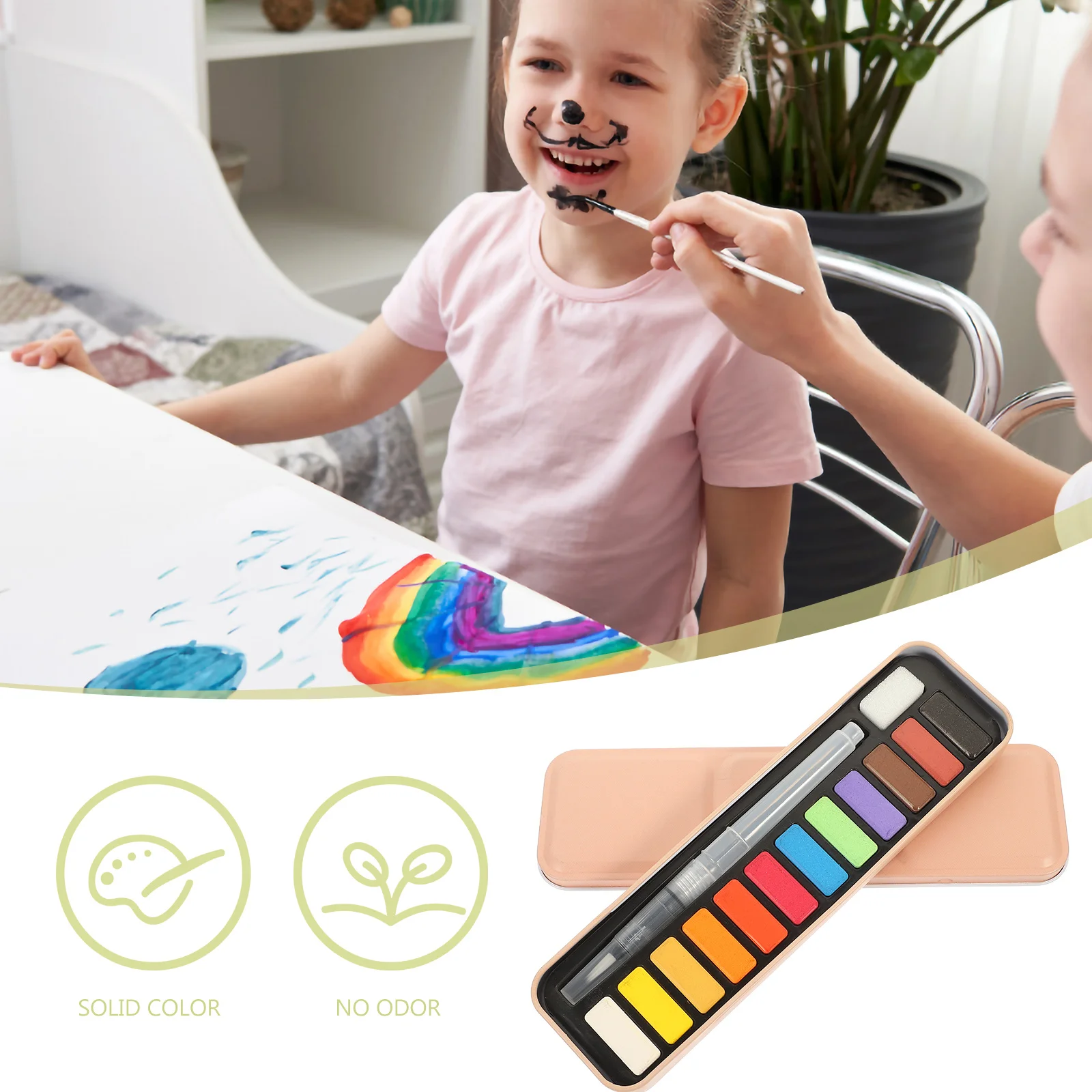 

Solid Watercolor Pigment Kit Portable Professional Paint Set Safe Non-Fading Perfect for DIY Art Painting Supplies