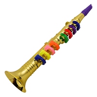 8 Tones Simulation Saxophone Toy Props Play Mini Musical for Children Birthday Party Toy Gold