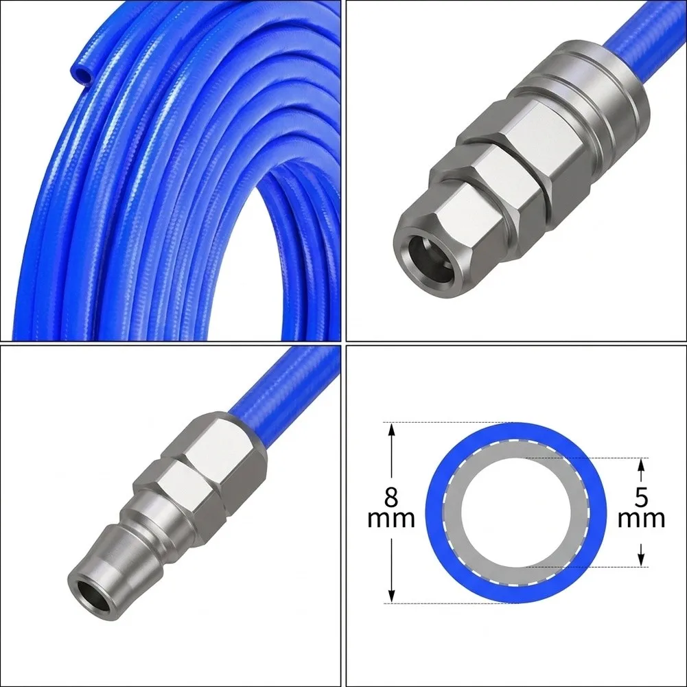 High Pressure Hose Pneumatic Pipe Hose 5*8mm Tube Connector C-type Quick Coupling Regulator High Pressure Hose