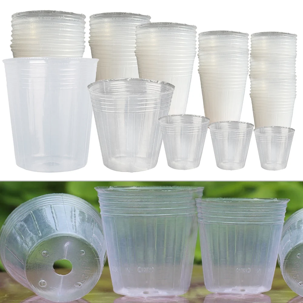 Garden Nursery Planter Pots Transparent Plastic Orchid Propagation Containers Flowers Vegetables Transplanting Supplies Tools