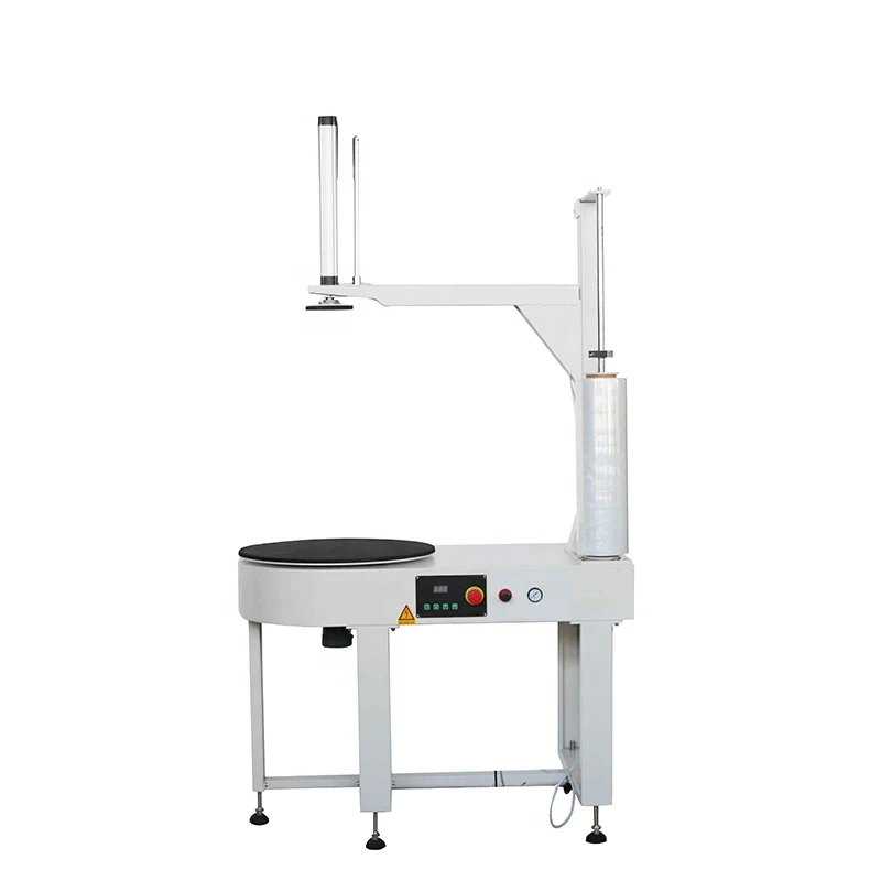 DBC800S Semi-automatic Stretch Film Cartons Wrapping Machine with air cylinder pressing plate