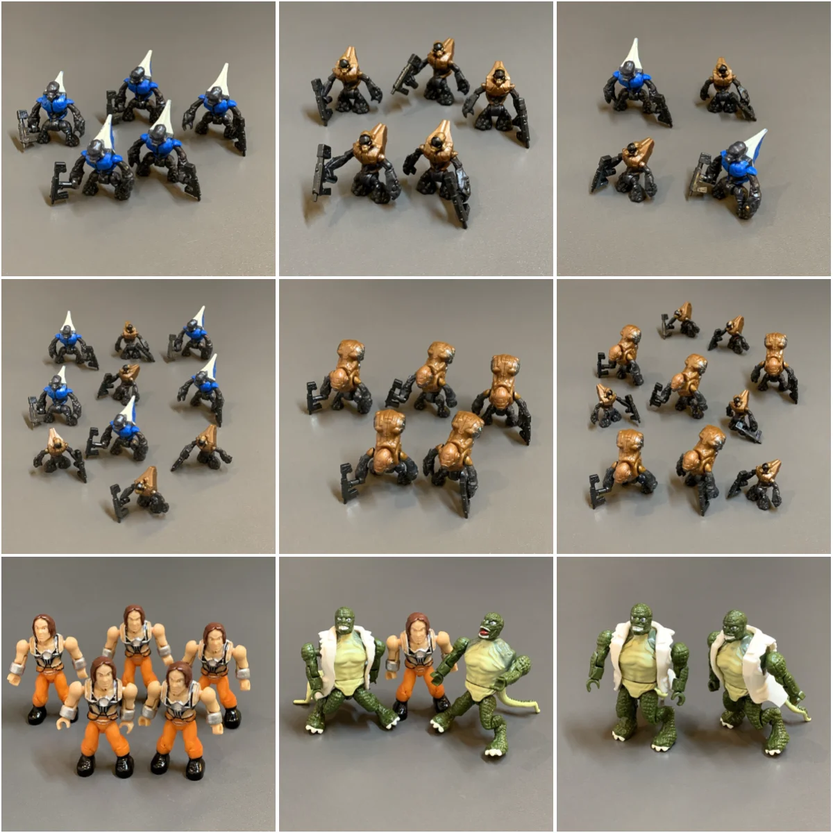 MEGA Construx บล็อกโคบอลต์สีฟ้า Covenant Grunt Spartan Battle Micro Action Figures ของเล่น