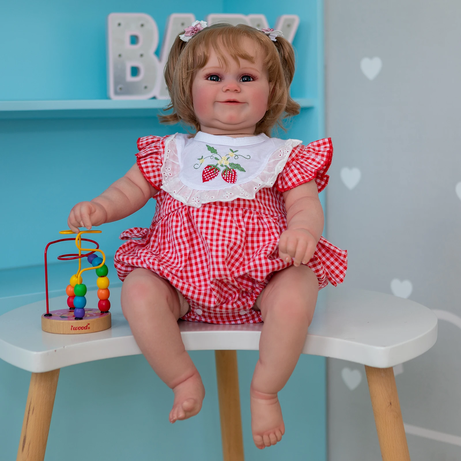 

24inch Already Finished Painted Reborn Baby Doll Maddie Girl Toddler Bebe 3D Skin Visible Veins Collectible Art Doll