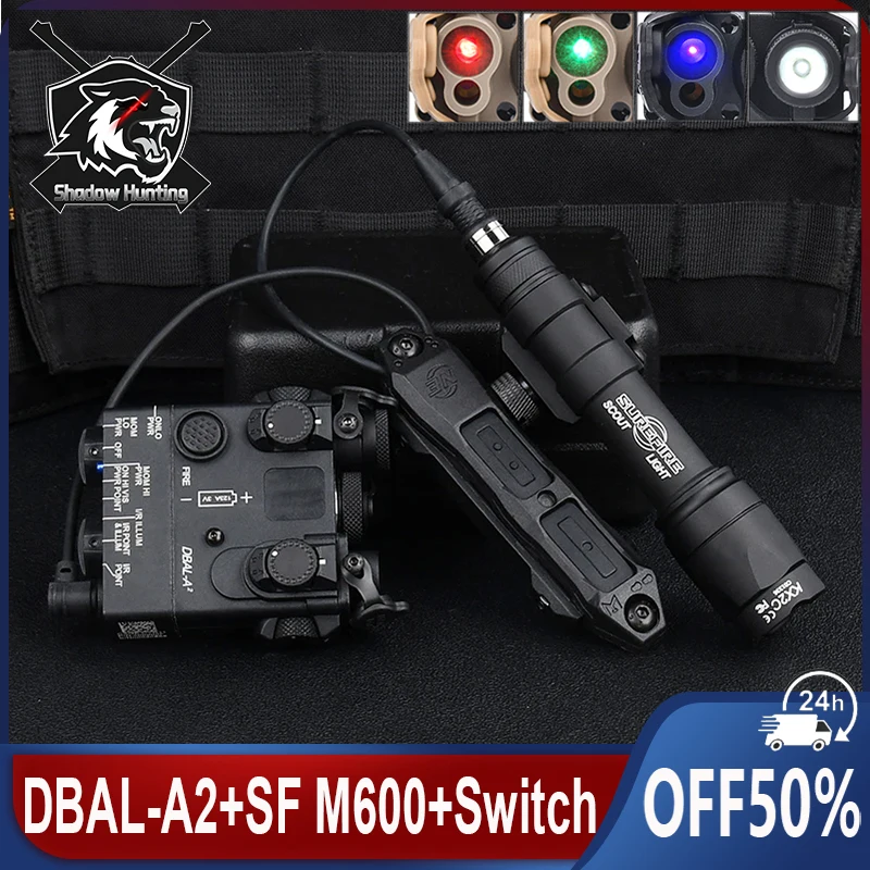 

Tactical DBAL-A2 Airsoft Red Green Blue Indicator Surefir M300A M600C Flashlight With Dual Control Switch Hunting Accessroies