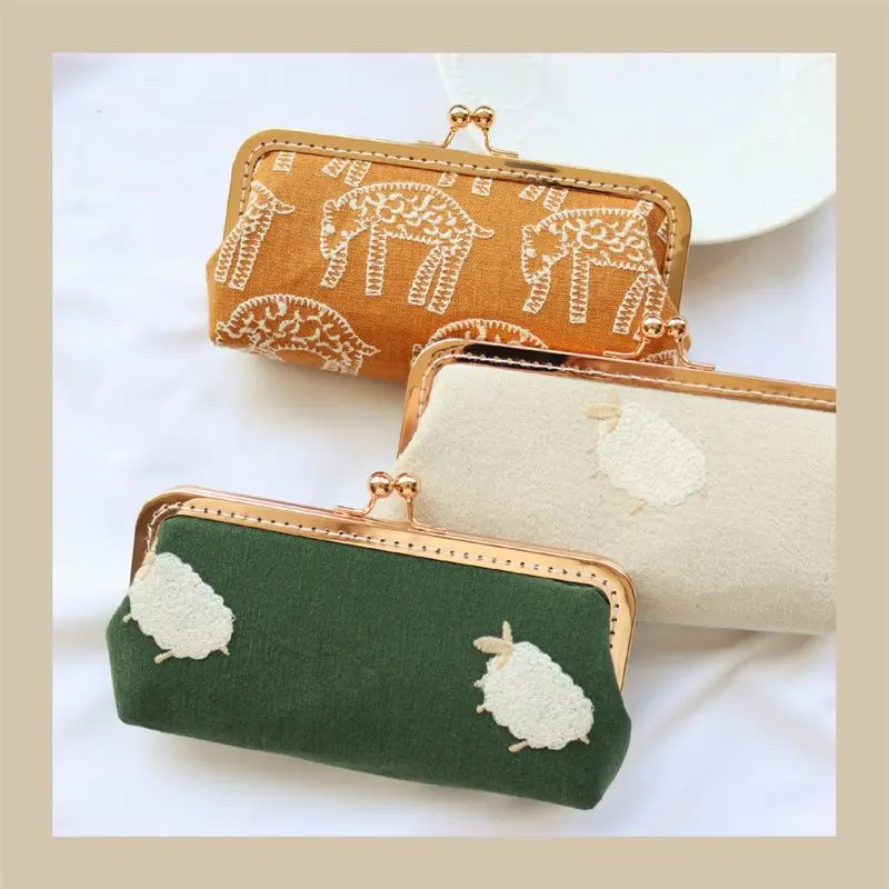 

【Little Lamb&Elephant】Original Handmade Pen Bag Small Items Bag in Stock Cute Pencil Case Stationery Supplies Schools & Offices