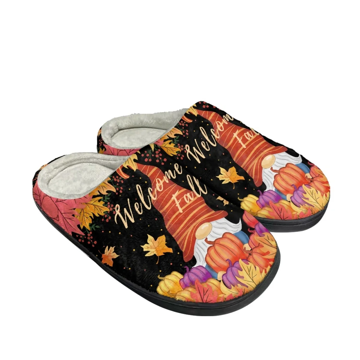 

Halloween Cartoon Dwarf Pumpkin Pattern Ladies Autumn Winter Round Toe Home Cotton Slippers Brand Comfortable Warm Plush Shoes