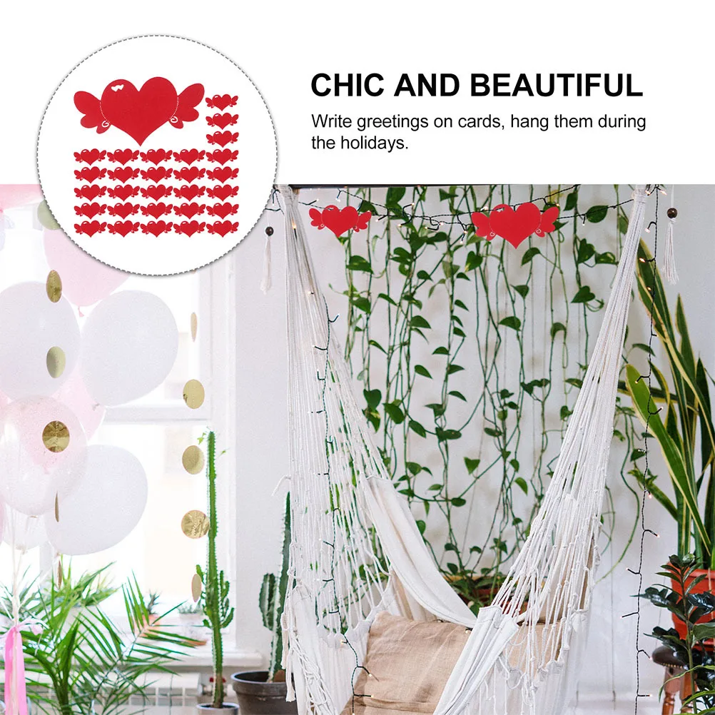 

100Pcs Wishing Cards Blank Heart Shaped Card for Valentine's Day Gift Card Bulk Craft Paper DIY Projects Red Heart