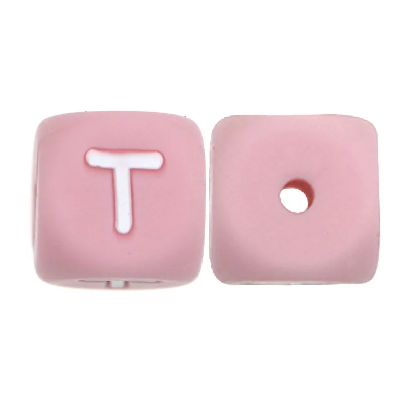 20pcs/Lot Pink 12mm Square Silicone Letter Beads For Jewelry Making DIY Bracelet Necklace Earrings Pen Etc Handmade Accessories image 3