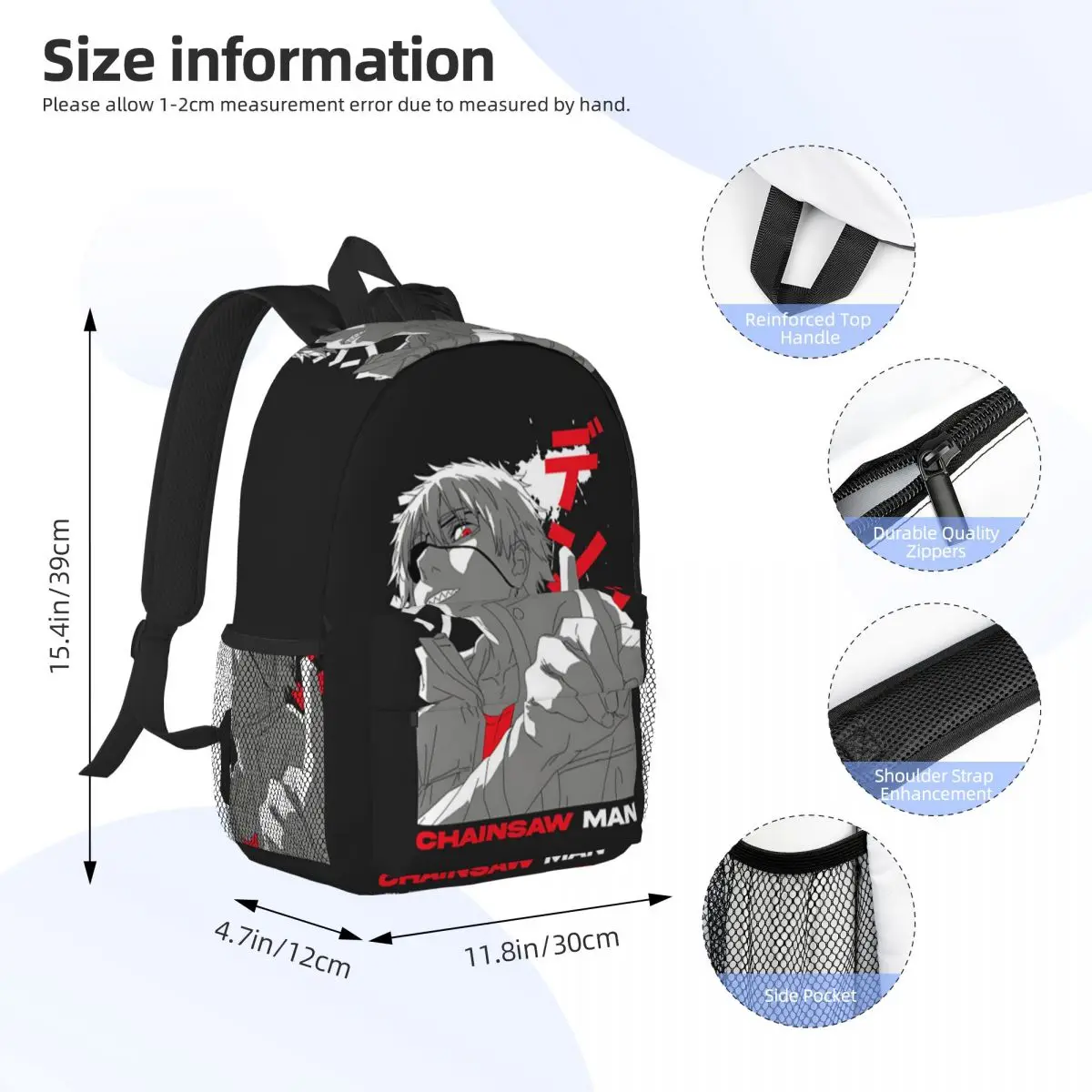 Anime Chainsaw Man Devil Backpack Student Boys Girls BookBag Men Women School Bag Laptop Shoulder Bags