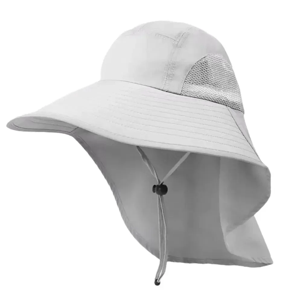 Chapeau de soleil à large bord avec rabat de cou pour hommes et femmes, réglable en plein air, Protection 50 + UPF, casquette Safari, randonnée, pêche