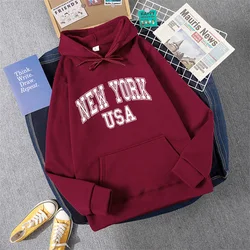 NEW YORK USA Women Hoody Street Casual Loose Sweatshirt Autumn Fleece Hooded Hip Hop O-Neck Clothing Female