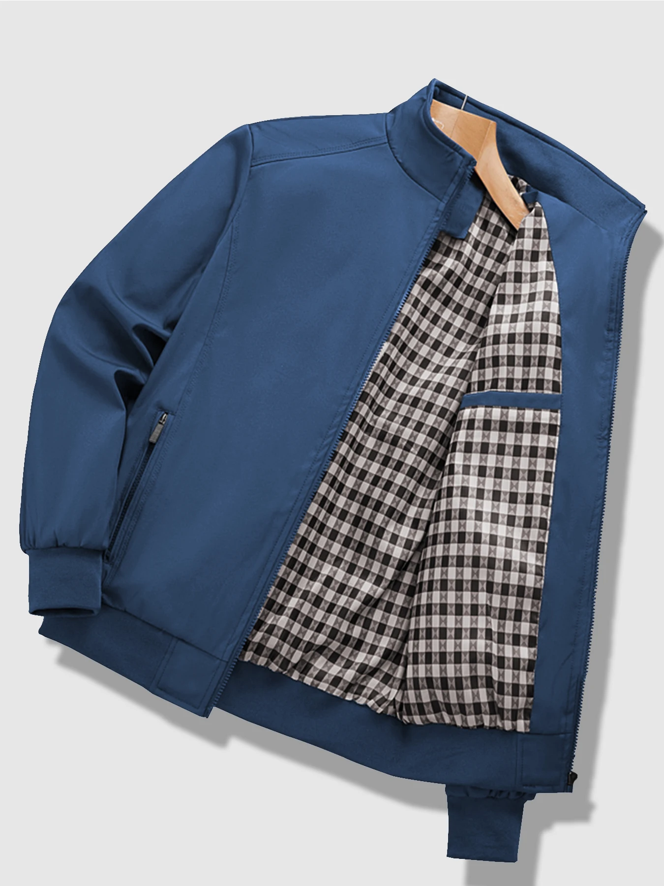 سترة رجالية بمقاس قياسي، سترة بمقاس كبير، معطف كاجوال، سترة عصرية جديدة للربيع والخريف، ملابس رياضية للرجال، ملابس رجالية، سترة كاجوال بياقة واقفة للرجال