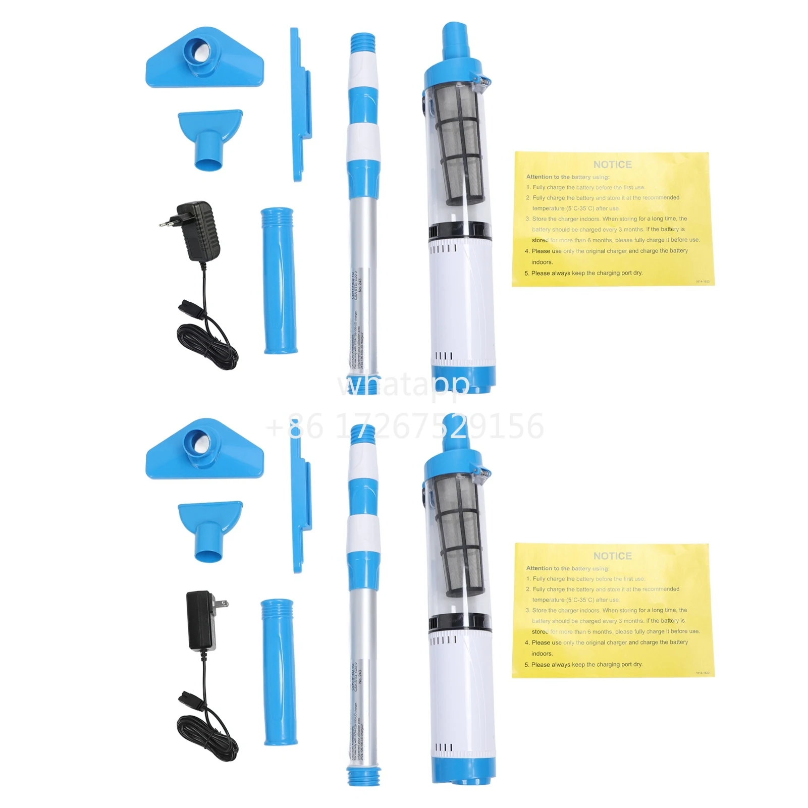 

Handheld Pool Vacuum Hot Tub Vacuum Cleaner 3 Replace Heads Telescopic Pole IPX8 Waterproof 3 in 1 100min Run Time for Debris