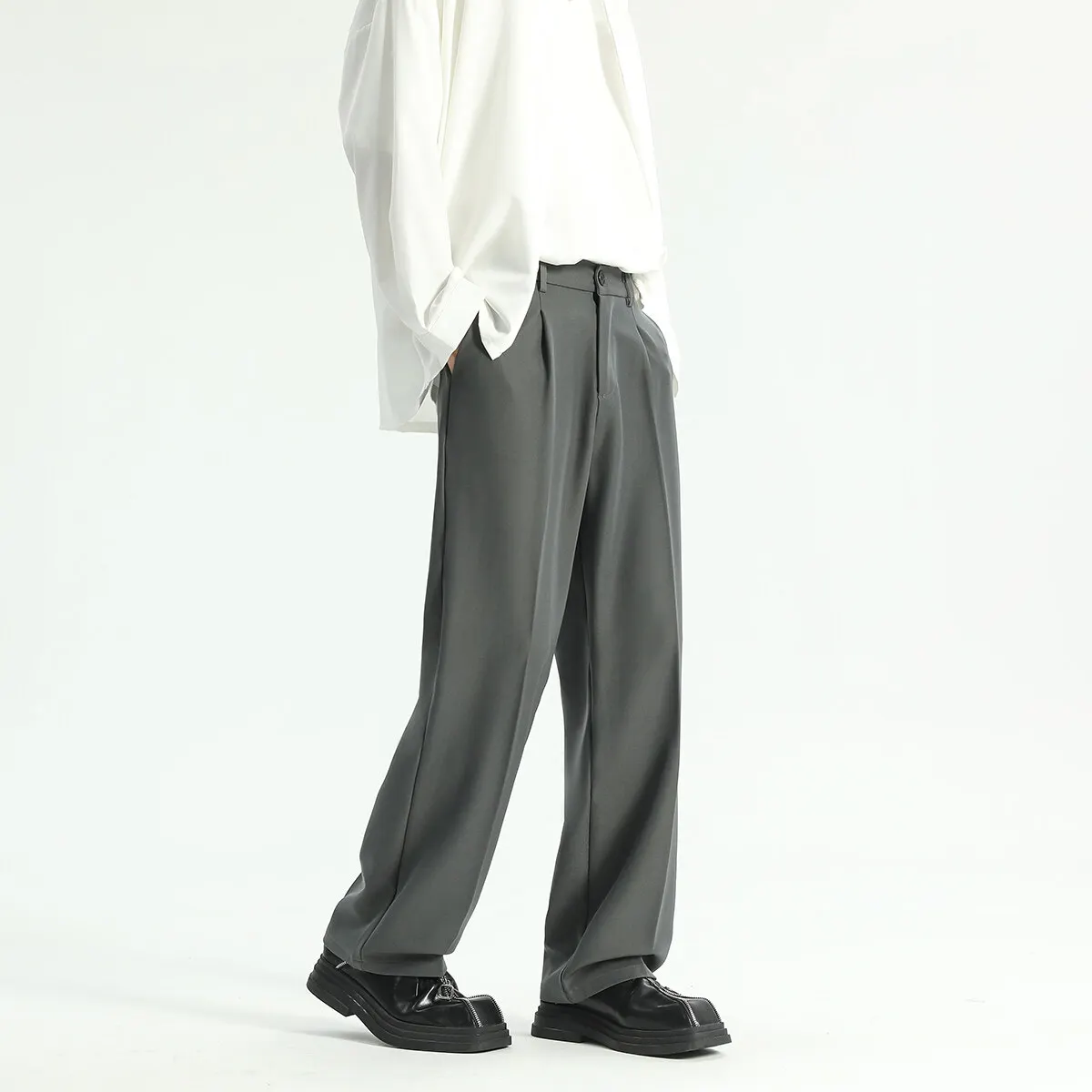 

Men's Straight Pants Thin Man Black Comfortable Pant Summer Casual Streetwear Loose Trouser Japanese 5XL Trendy Fashion