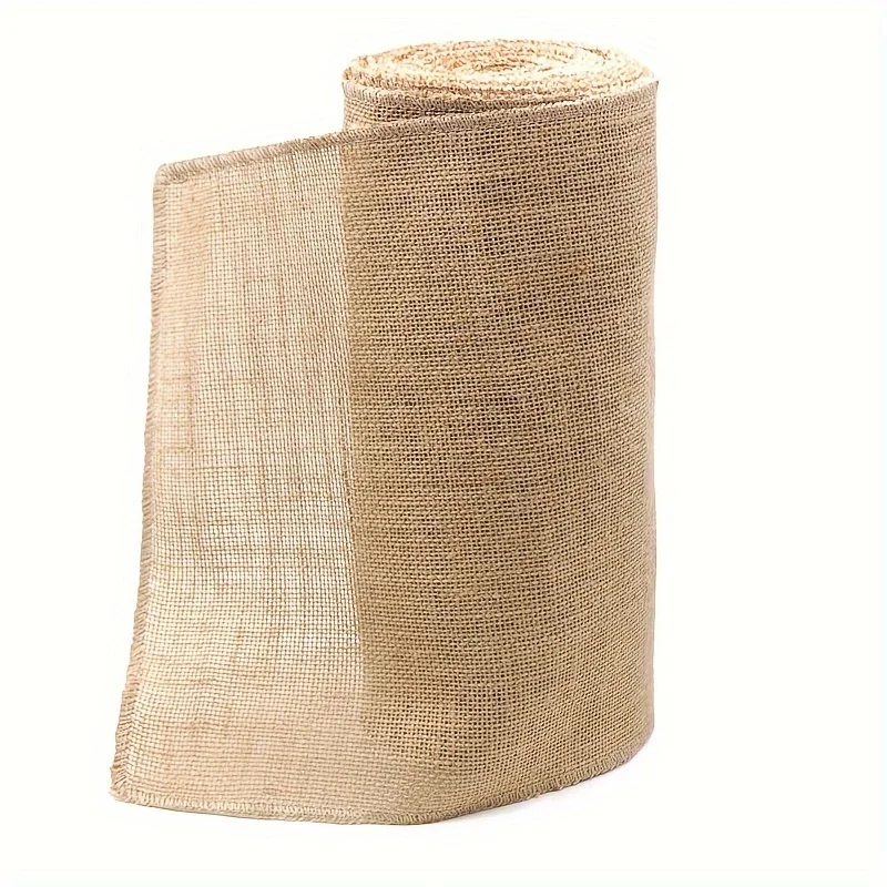 Natural Beige Jute Burlap Roll 15cm×2m, Vintage Fabric for Wedding, Christmas Decor, Chair Sashes & DIY Projects