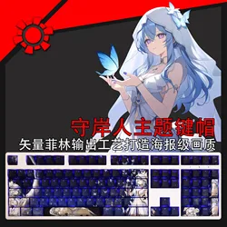 108 Keys/set Wuthering Waves The Shorekeeper Keycap PBT Backlit Keycaps Cartoon Anime Gaming Key Caps For ANSI 61 87 104 108