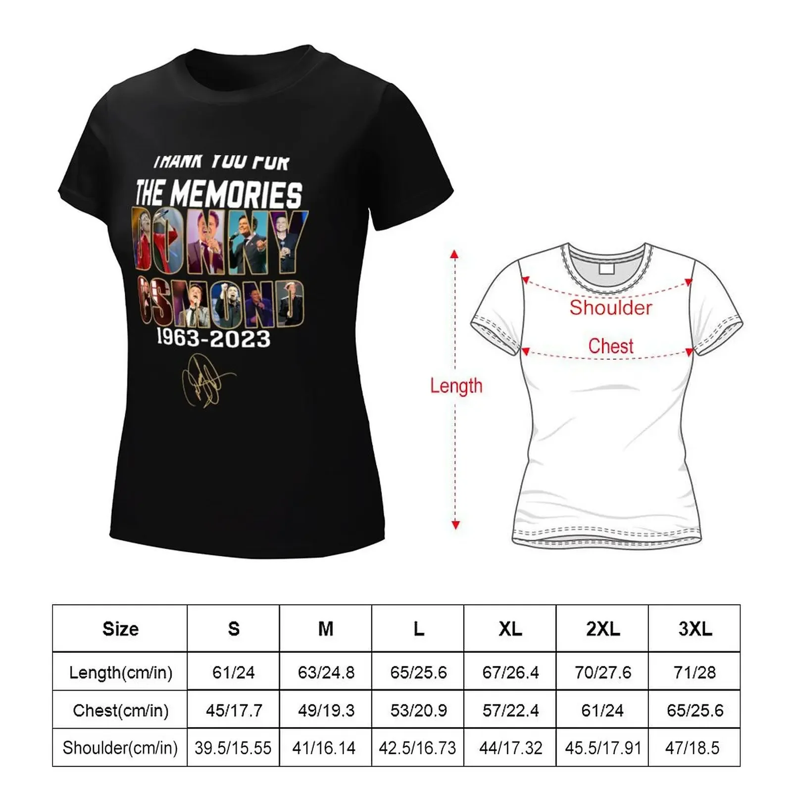 Thank you for the memories Donny Osmond 1963 – 2023 T-shirt Short sleeve tee anime clothes t shirt dress Women