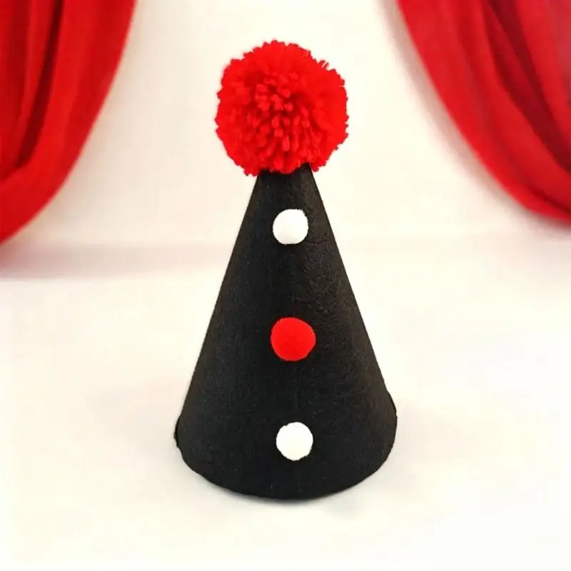 39BD Halloween Cosplay Party Costume Clown Costume Pointed Hat Layered Ruffle Collar