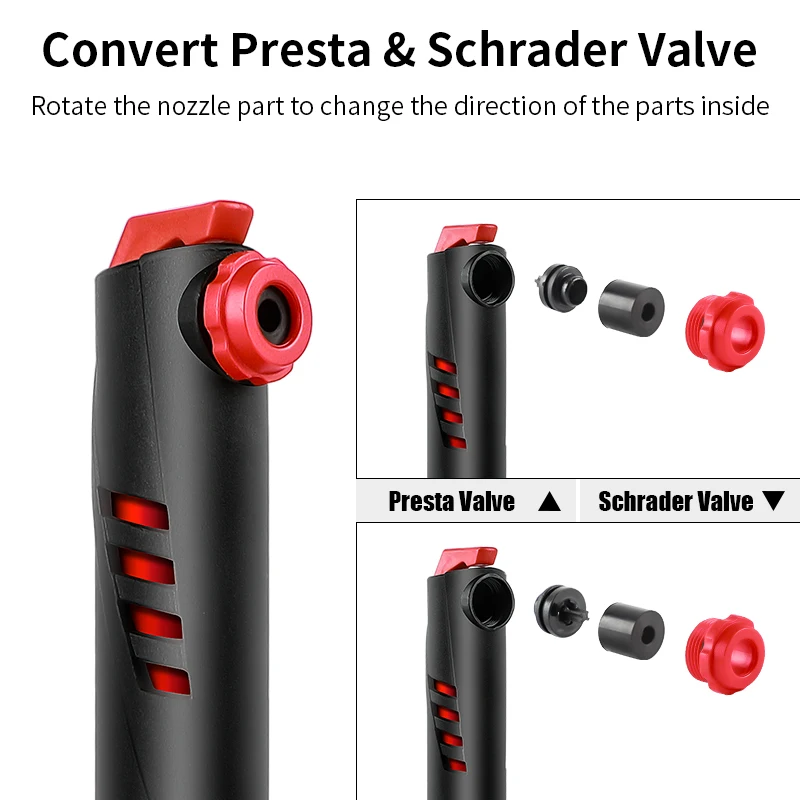 WEST BIKING 100PSI Mini Bike Pump Portable Lockable Bicycle Hand Air Pump Tire Inflator Schrader Presta Valve MTB Road Bike Pump