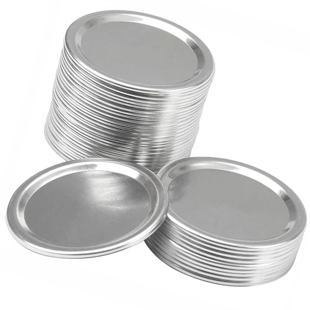 

24Pcs Tin Lids Split-Type High Temperature Resistant Jar Covers Leak Proof Sealing Caps for Bottles Freezer Refrigerator Storage