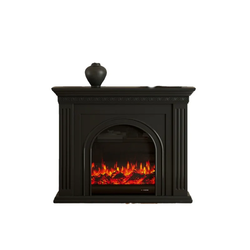 

Medieval cabinet heating carved French simulation fire decoration retro black Internet celebrity porch rack