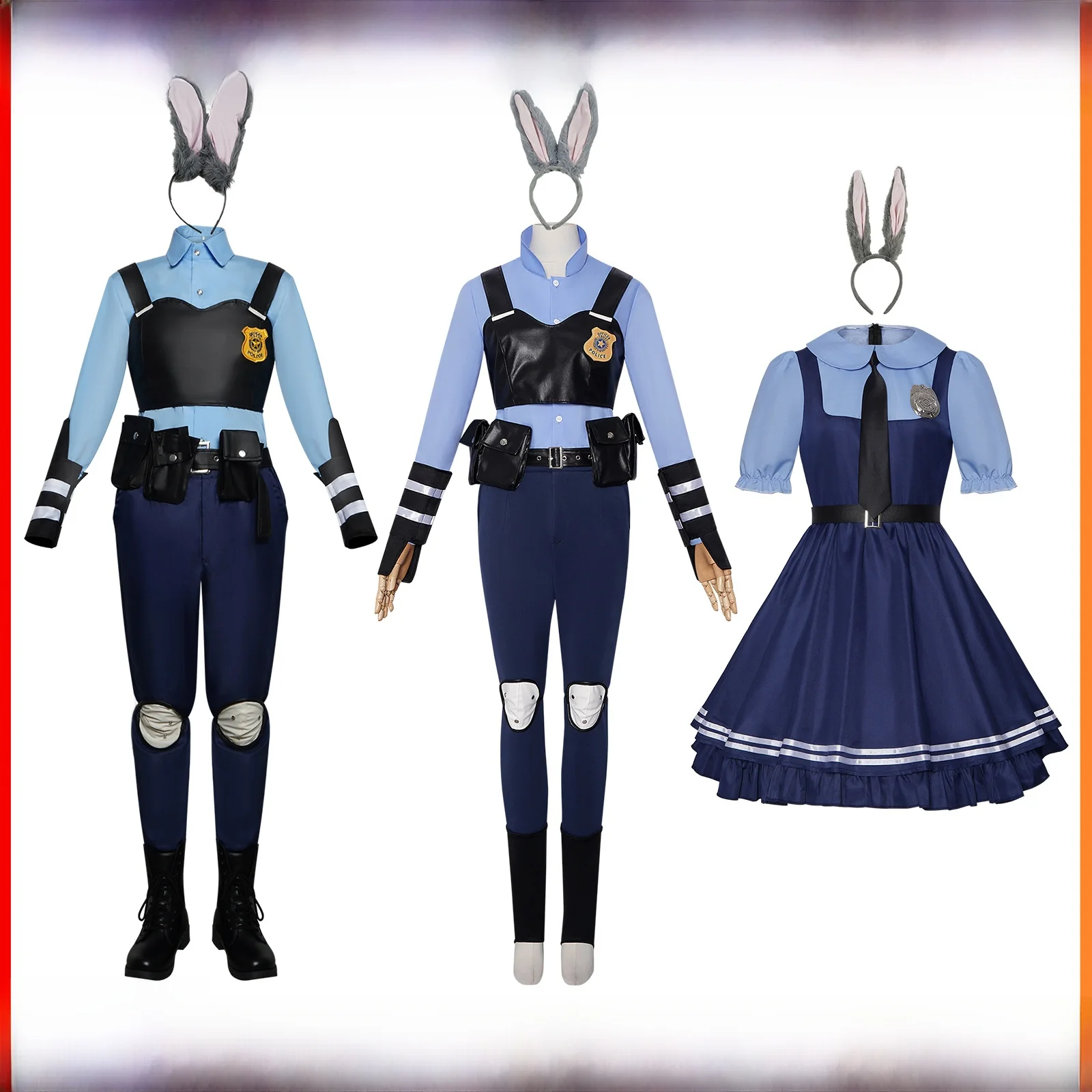 

Halloween Rabbit Police Judy Cosplay Costume Stage Performance Women's Traditional Clothing Polyester Fiber 100% Spring 2026