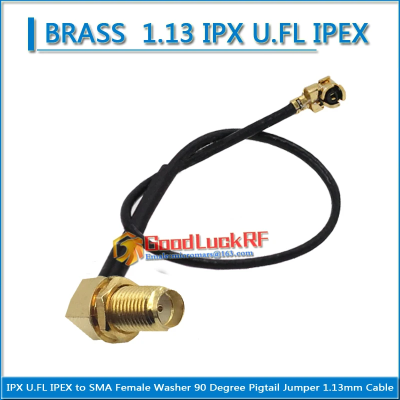 1.13 IPX1 U.FL to RPSMA RP SMA RP-SMA Female Washer Nut 90 Degree Connector RF Coaxial Pigtail Jumper 1.13mm extend Cable