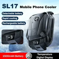 SL14 Mobile Phone Cooler Removable Battery Semiconductor Cooling Fan Radiator for IOS Android 1500mAH Back Clip Cool Heat Sink