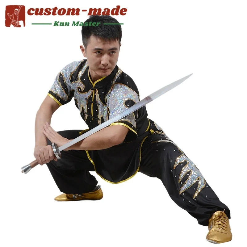 Custom Martial Arts Uniform Kung Fu Suit with Dragon Embroidery Southern Fist Long Fist Reinforced for KungFu Forms Competition