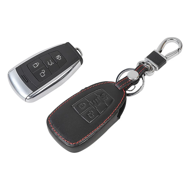 For BAIC BJ40plus BJ40C Leather Car Key Bag Case Wallet Holder Key Cover Key Chains Car Accessories