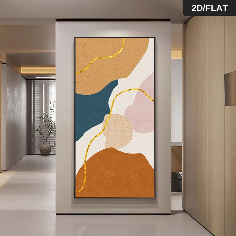 1 لوحة قماشية هندسية تجريدية حديثة، لوحة تزيين منزلية على الطراز الشمالي، لوحة فنية معلقة على الحائط لغرفة المعيشة وغرفة النوم #2