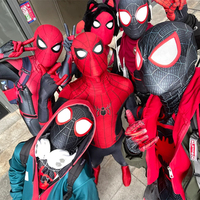 Spiderman Costumes Superhero Miles Spider Man Cosplay Jumpsuit Bodysuit Zentai Launcher Halloween Costumes for Adult and Kid