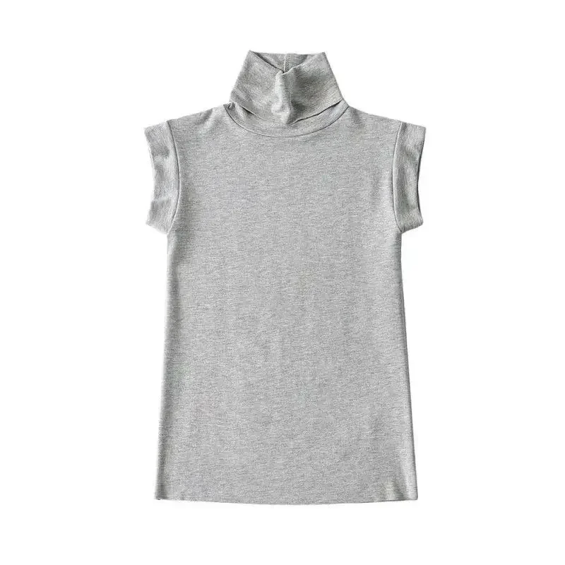 Damen Tanktop mit hohem Kragen, ärmellos, figurbetont, dehnbar, durchscheinend, atmungsaktiv, leicht, Coquette Y2K, lässig, Party, Layering, Basisschicht – Detail 7