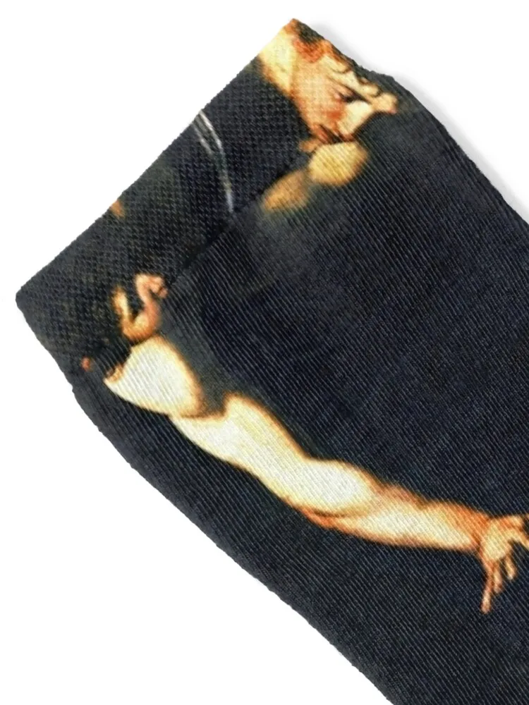 عالية الدقة Caravaggio الأعمال السبعة من الرحمة 1607 الجوارب هدايا عيد الميلاد لطيف تشغيل كرة القدم الفاخرة امرأة الجوارب الرجال