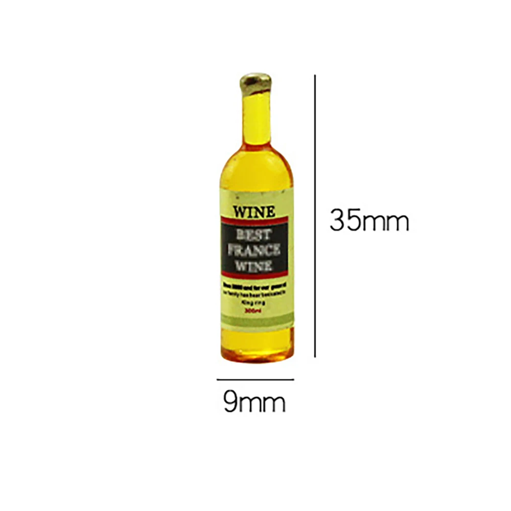 5Pcs 1/12 Dollhouse Miniature Resin Wine Bottle Mini Drinks Champagne Bottle Model Toy for Doll House Accessories Decoration