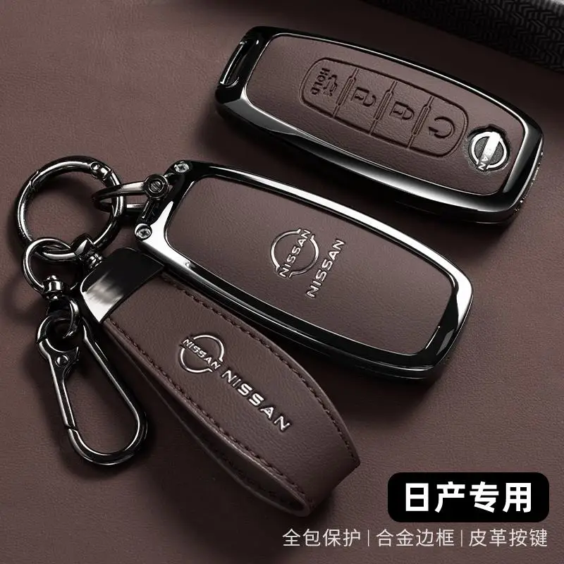 

For Nissan Qashqai Cube Altima Rogue Juke Pathfinder 2022 2023 3 Button Key Fob Ring Case Cover Holder Car Accessories