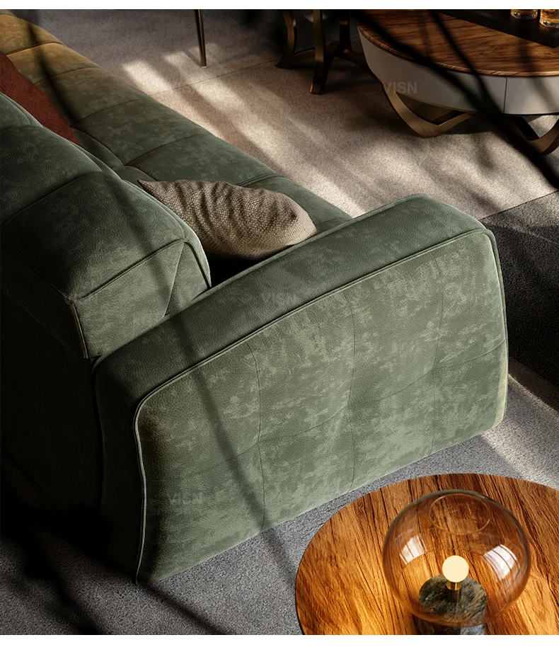 Italian minimalist leather sofa living room simple modern straight row creative multi-functional sofa