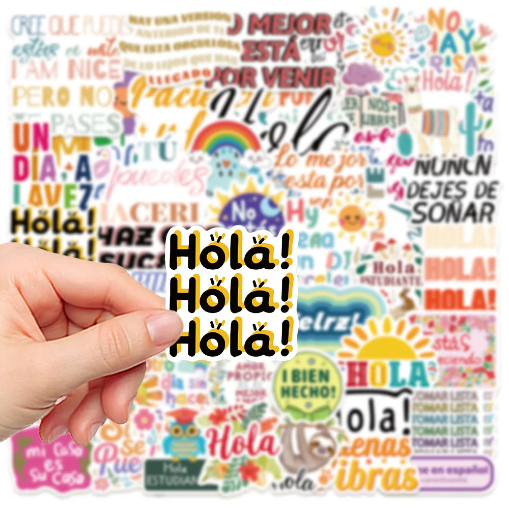 10/50Pcs Spanish Inspirational Quotes Stickers Motivational Phrases Decals for PhoneLuggage Notebook Waterproof Decal Sticker