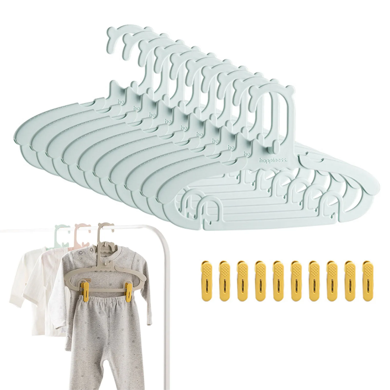 Adjustable Kids Clothes Hanger Racks Portable Display Hangers Plastic Children Coats Hanger Baby Clothing Organizer 10PCS