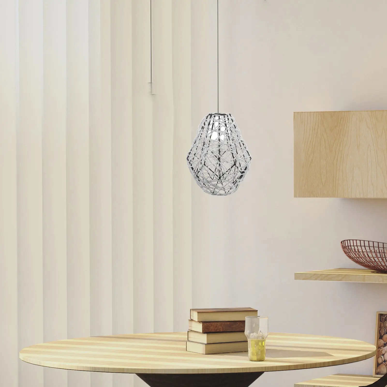 European Style Cage Lampshade Pendant Light Cover Vintage Lamp Holder Hanging Fixture for Bedroom Dining Room Decor