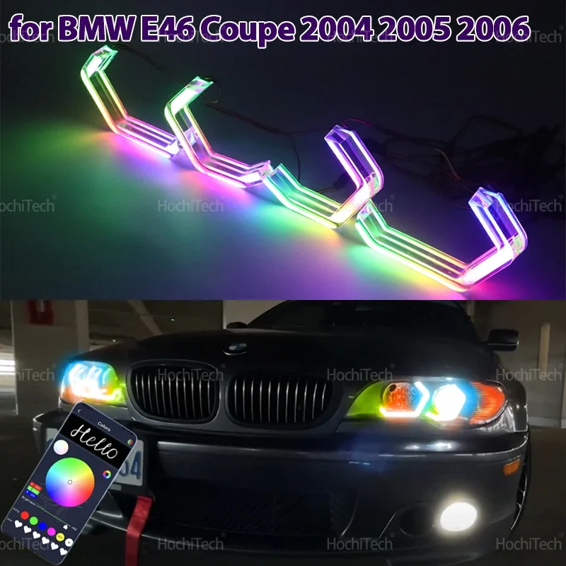 For BMW E46 Coupe Cabrio Convertible Facelift 2004-06 Dynamic Car-styling multi-colored App control LED Rings turn signal Light