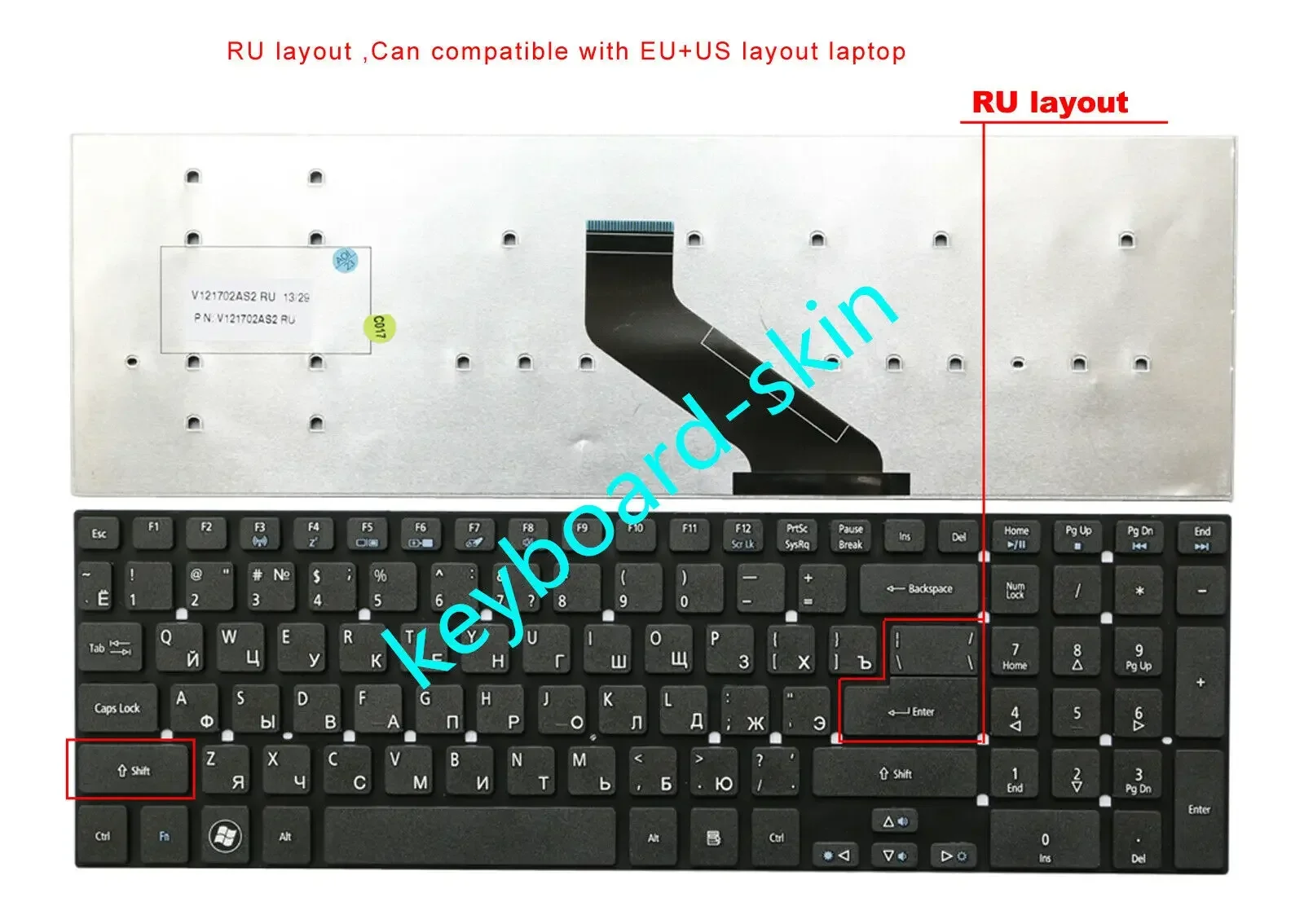 New RU Russian Keyboard No-frame for Acer E5-731,E5-771,V3-551G,V3-571G,V3-572G,V3-731,V3-771,V3-772G,V5-561P,E1-510G E5-531