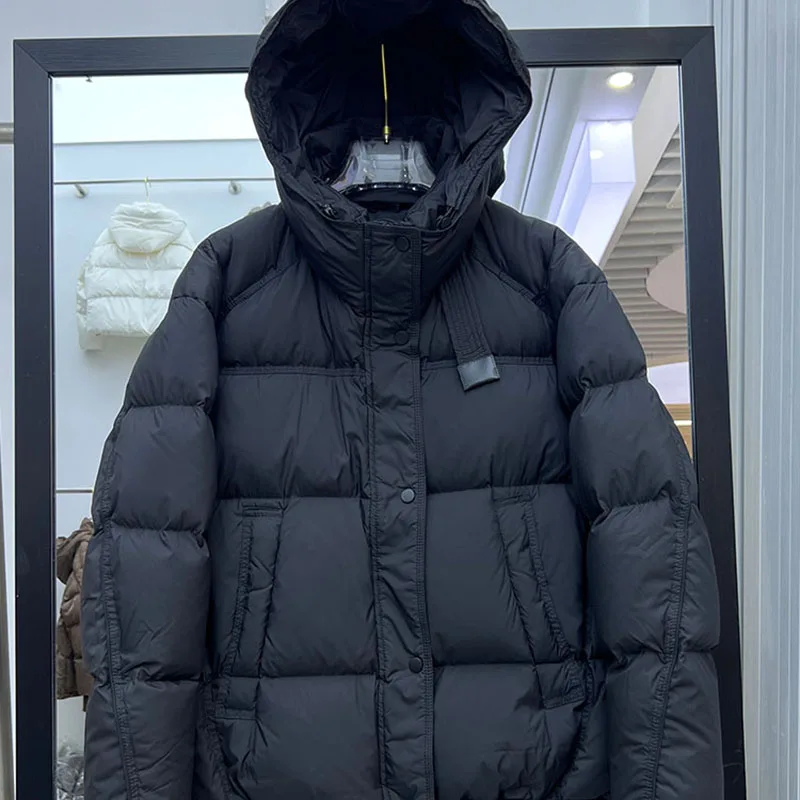 Temperamento Breve Piumino D'anatra Bianca Cappotto delle Donne2025 Nuovo Inverno Addensato Piumini Delle Donne Con Cappuccio Allentato Piumini Delle Donne H561